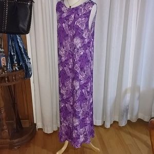 Tropical Purple Maxi Summer Dress XL